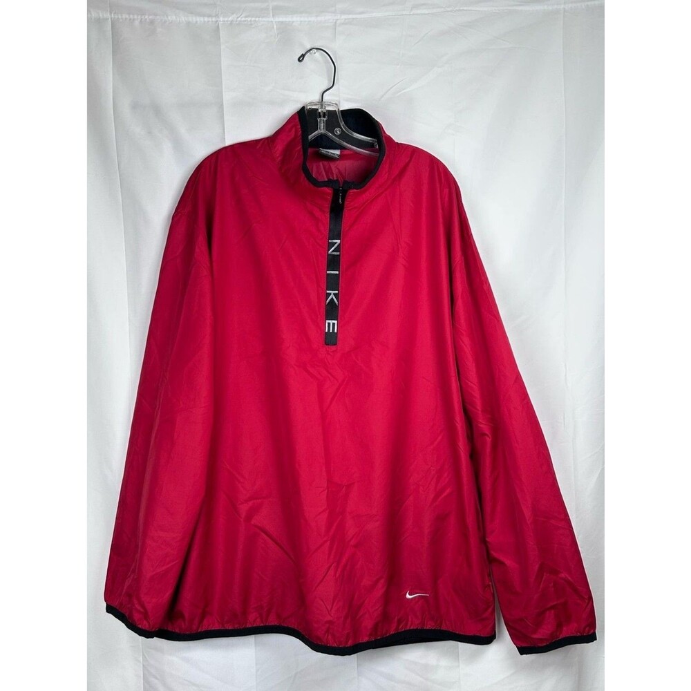 Nike Oversized Windbreaker Men’s XL Red 1/4 Zip Lightweight Pullover Jacket